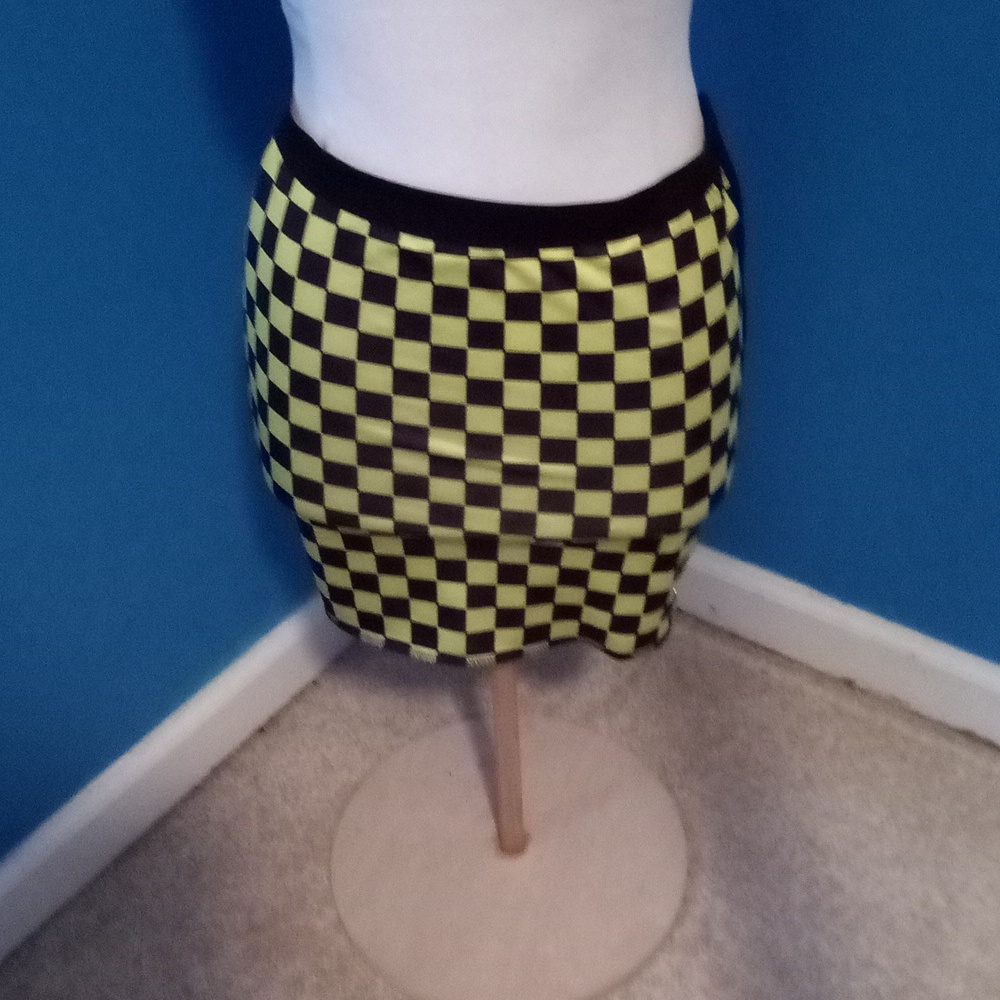 Current Mood Checkerboard skirt